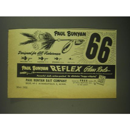 1952 Paul Bunyan Bait Company Fishing Lures Ad - Designed for all fishermen