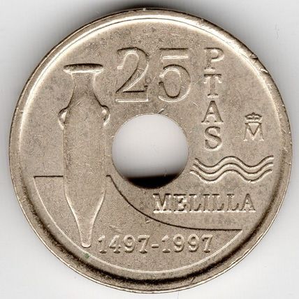 Spain : 25 Pesetas 1997 Melilla (3)