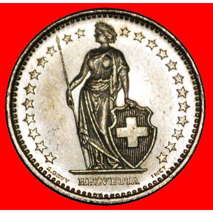 Ⰶ WITH STAR (1850-2025):SWITZERLAND★1 FRANC 2003B DIES 2+B MINT LUSTRE★LOW START