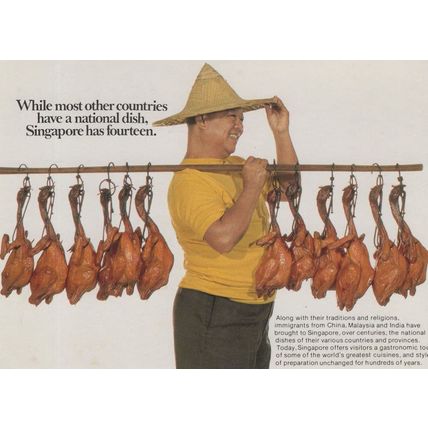 Singapore Fishing Dead Chickens Advertising Postcard