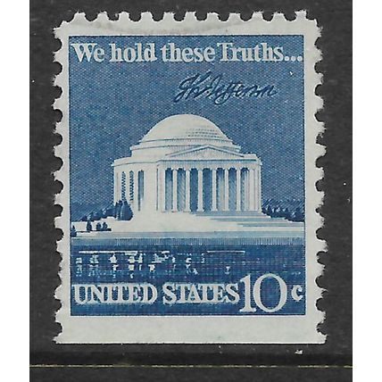 USA 1973 10c ULTRAMARINE JEFFERSON MEMORIAL SG 1516 FINE USED#4