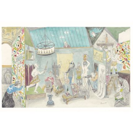 Chris Orr Angelica Kaufmann Is Barred From RA Life Room Painting Postcard