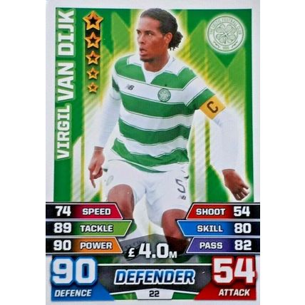 VIRGIL VAN DIJK CELTIC - SPFL MATCH ATTAX 2015/16 - 15/16 #22