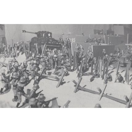 D-Day USA Military Tank Army Toy Soliders Florida Rare Postcard