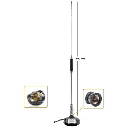 Antena magnética para banda ciudadana CB Albrecht CBM 108 26-30 MHz conector PL