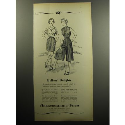 1957 Abercrombie & Fitch Ad - Shirt, Golf Shorts, Blouse, Skirt