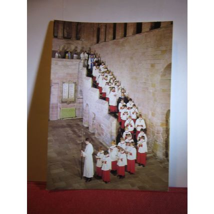 MIDNIGHT STAIRS, HEXHAM ABBEY, NORTHUMBERLAND unused postcard =