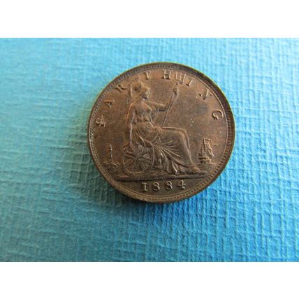 1884 QUEEN VICTORIA FARTHING. (uebid)
