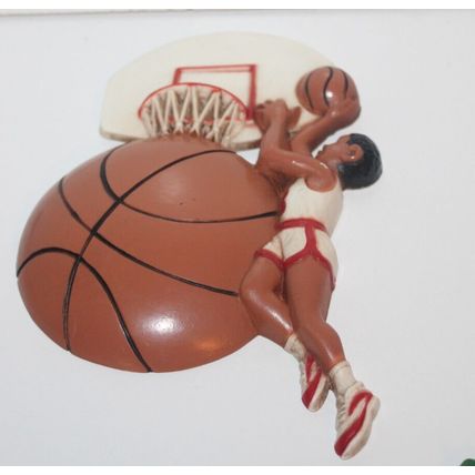 Vtg Boys Room Wall Plaques Decor 4 Sports Set Football Basketball Baseball Gift