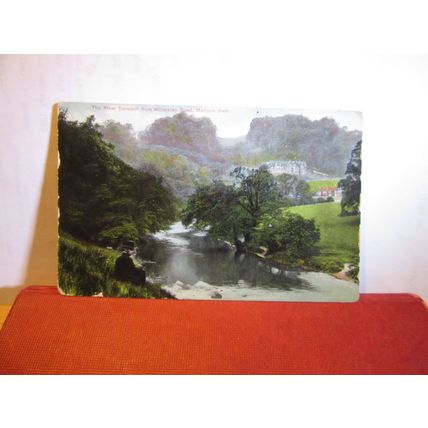 RIVER DERWENT, MATLOCK BATH, Derbyshire. used antique postcard =