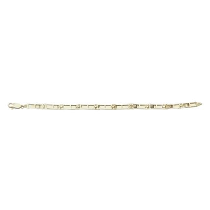 Fancy Link 7.5" Ladies Hand Bracelet Multi Tone Solid Real 14K Gold 12 Gr