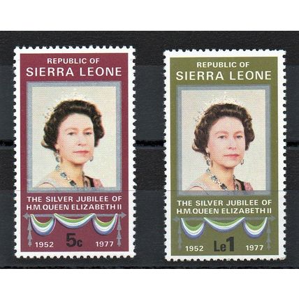 Sierra Leone 1977 Silver Jubilee MNH set S.G. 597-598