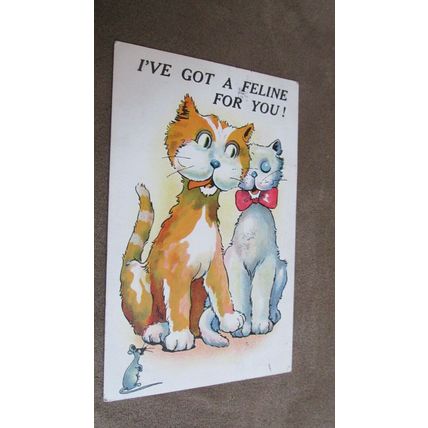 Early Comic series Postcard - Ive got a Feline for you - Cat humour