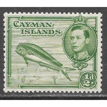 CAYMAN ISLANDS 1938 KG6 DOLPHIN FISH MINT MH
