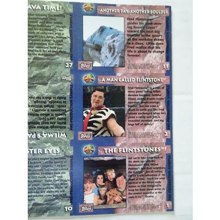 The Flintstones Pre-Production Promo Sheet of 9 Cards Uncut 1993 Topps