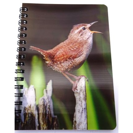 Jenny Wren 3D image on the cover of a pocket Notebook
