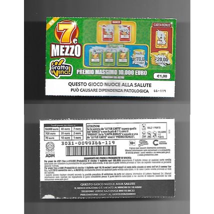 Gratta e Vinci - Sette e Mezzo - Lotto 3031