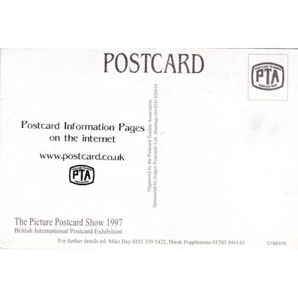 Picture Postcard Show 1997 London Advertising Postcard unused marks on face
