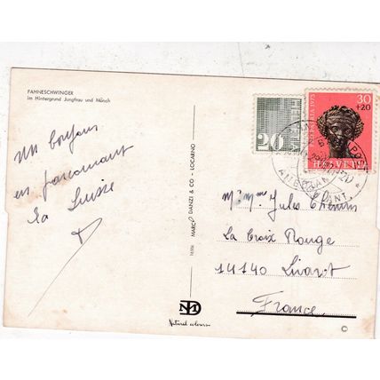Fahneschwinger Switzerland Postcard posted 1975 creased
