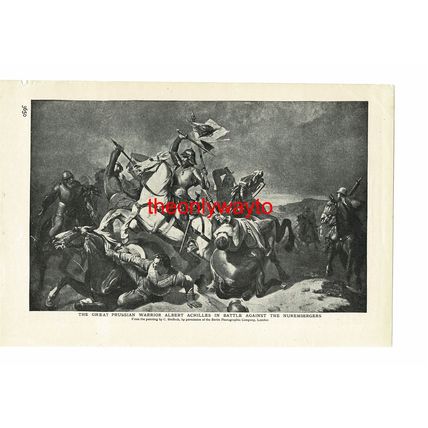 Albert Achilles, Prussians Defeat Nurembergers, Book Illustration (Print), c1907