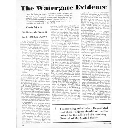NEWSWEEK MAGAZINE July, 1974 the Richard Nixon Watergate evidence issue