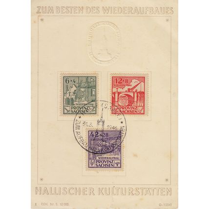 GERMANY Alliiert SBZ [Provinz Sachsen] MiNr 0087-88 ( O/used ) [01] Gedenkblatt