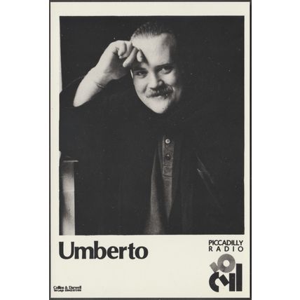 Umberto, Piccadilly Radio, Manchester, c.1980s - Publicity Card