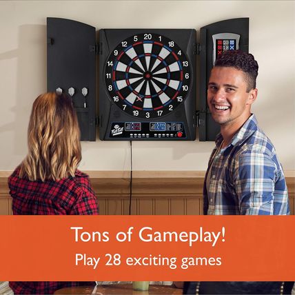 Fat Cat Mercury Electronic Dartboard, Built in Cabinet Doors with Integrated Sco