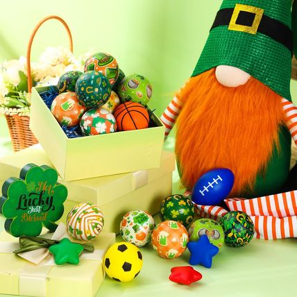 108 Pcs St. Patrick'S Day Stress Balls Bulk Shamrock Clover Green Sport Balls Sq