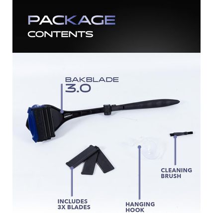 Bakblade 3.0 Stealth - Back Shaver for Men, Extra Long 23" Ergonomic Handle for