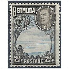 Bermuda 1943 SG113b 2 1/2d P Blue & Sepia-Black M/Mint