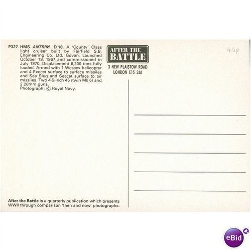 GB Postcard - HMS Antrim. D 18