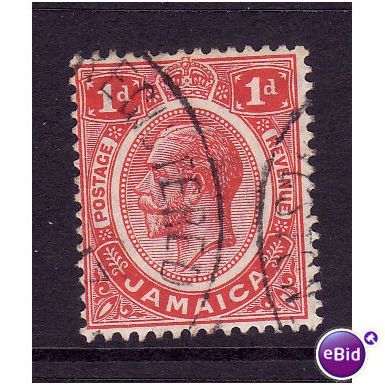 JAMAICA 1912 1d CARMINE RED SG 58 FINE USED