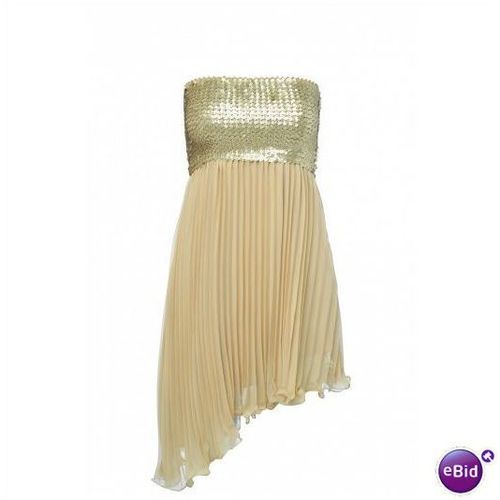 UNIQUE BLACK EMBELLISHED SEQUIN Trim Dress 12 GLAM FAB BEAUTIFUL Gold