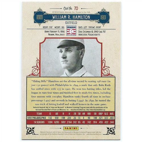 2012 Panini Cooperstown - #70 - Billy Hamilton
