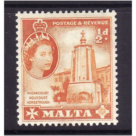 MALTA 1956 1/2d ORANGE SG 267 M / MINT#2