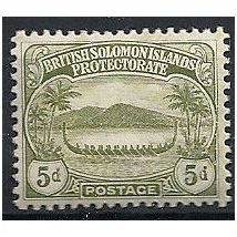 Solomon Islands 1908 SG12 5d Olive Mounted Mint . .
