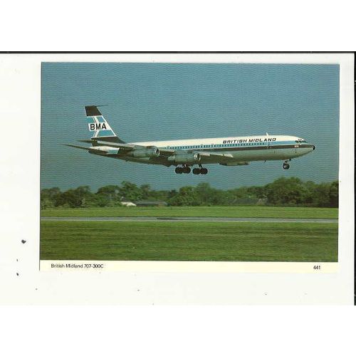 Aviation BRITISH MIDLAND BOEING 707-300C Postcard by Skilton & Fry (441)