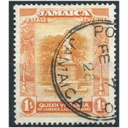 Jamaica 1921 SG102a 1/- Orange-Yellow & Brown-Orange Fine Used . ..