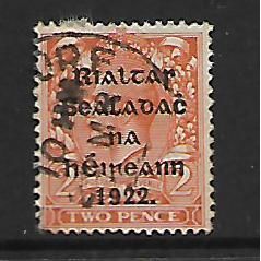 IRELAND 1922 GB OPT 2d ORANGE SG 12 FINE USED
