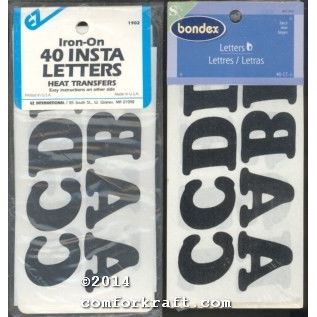 Black Iron-On Letters, 2 Packages