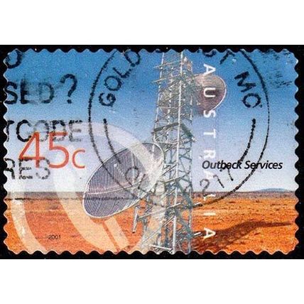 Australia 2001 Outback Services Dish 45c Used P&S Stamp Telephone.