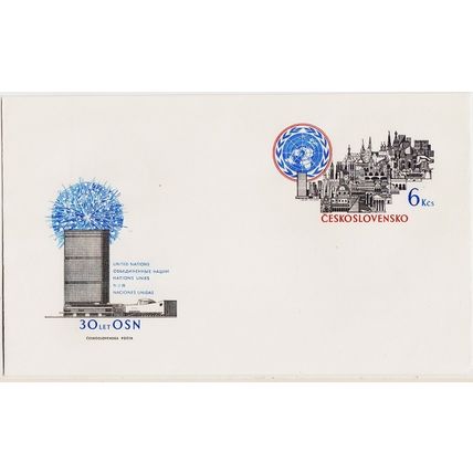 Czechoslovakia. Prepaid Envelope. 1975 6k (United Nations) Unused