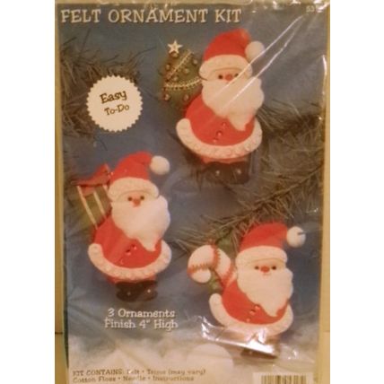 Christmas Santa Clause Felt Ornament Kit Easy To Do Everything Included