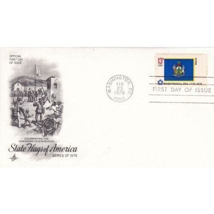 Maine United States 1976 State Flags VGC Washington DC cancel Unaddressed VGC