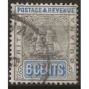 British Guiana 1900 SG256 6c Grey-Black & Ultramarine Wmk Crown CA Fine Used . .