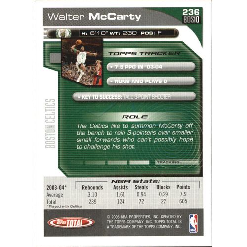 2004-05 Topps Total Basketball Walter McCarty SILVER