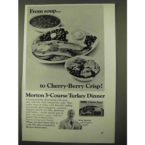 1971 Morton 3-Course Turkey Dinner Ad - Soup to Crisp