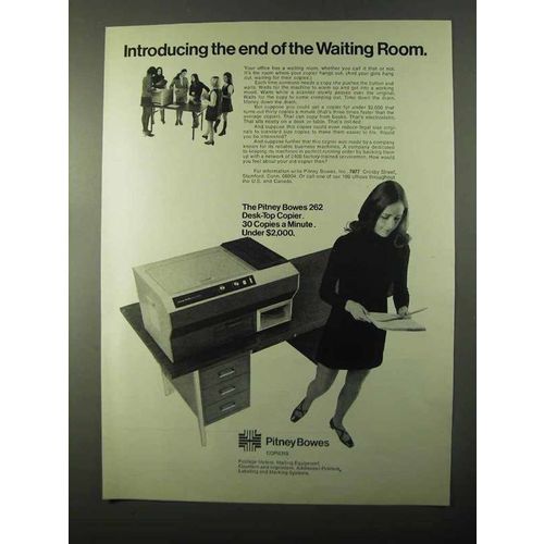 1971 Pitney-Bowes 262 Desk-Top Copier Ad - Waiting Room