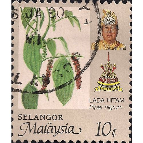 MALAYSIA, SELANGOR, PLANTS, Black Pepper, 1986, 10c